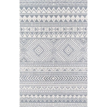 MOMENI 2 x 8 ft. Mallorca-5 Hand Hooked Runner Rug Grey MALLOMRC-5GRY2080